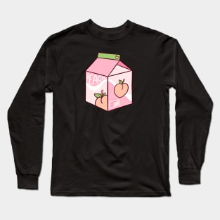 Kawaii Peach Juice Peachy Milk Aesthetic Japanese Vaporwave Long Sleeve T-Shirt